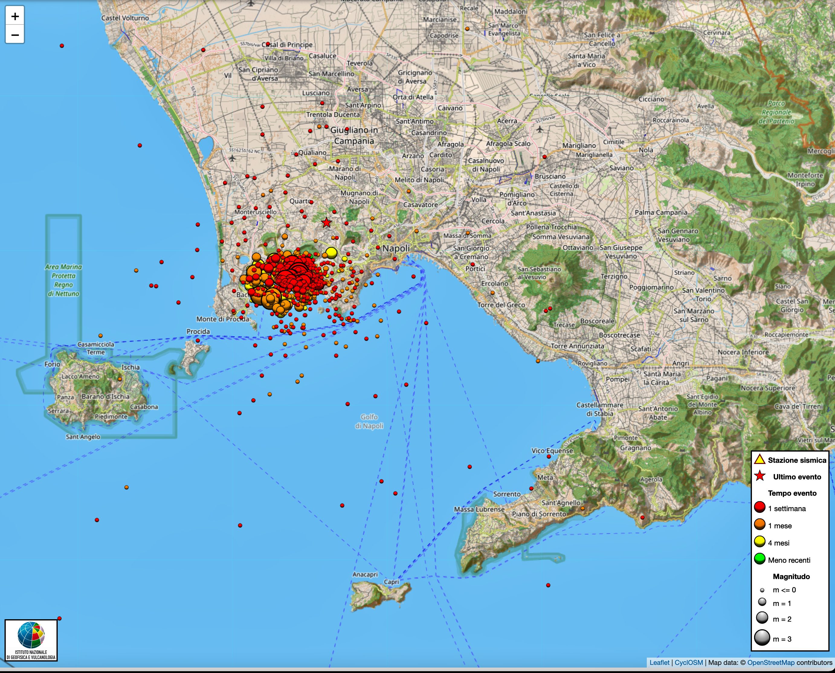 Carte géologique schématique de la caldeira des Campi Flegrei (source: Orsi et al., 1996)