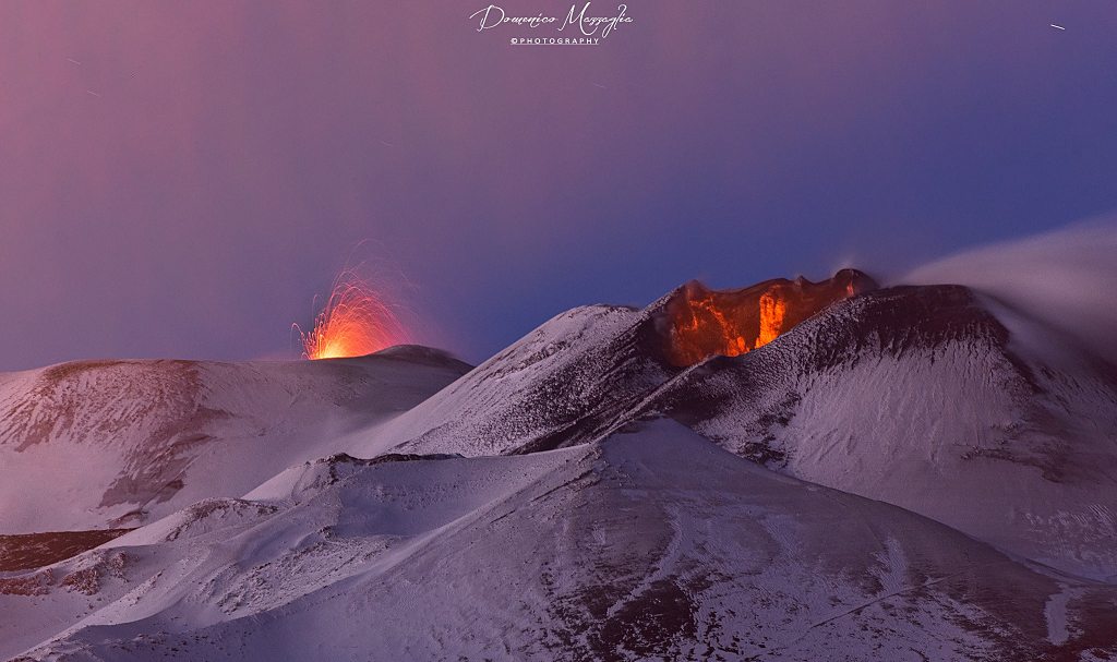 Magnifique photo de Domenico Mazzaglia de l'Etna en éruption en janvier 2021