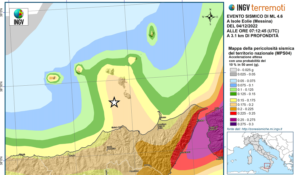 Événement sismique du 4 12 2022 dans les iles Eoliennes