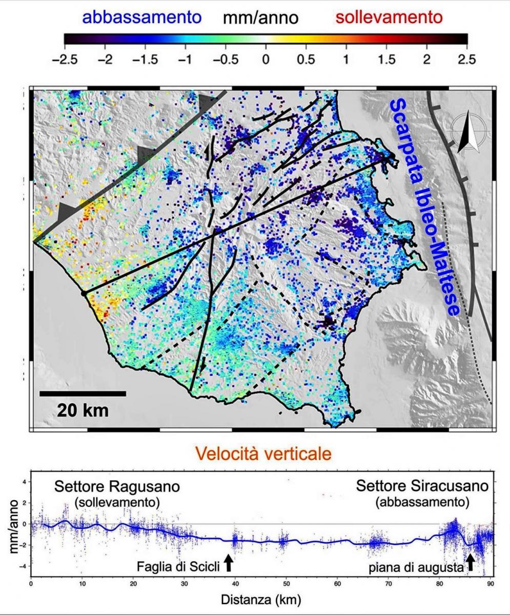 Figure 3 : Carte de la zone syracusaine et de l'escarpement ibléo-maltais