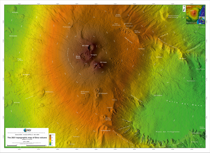 Nouvelle carte topographique du sommet de l'Etna