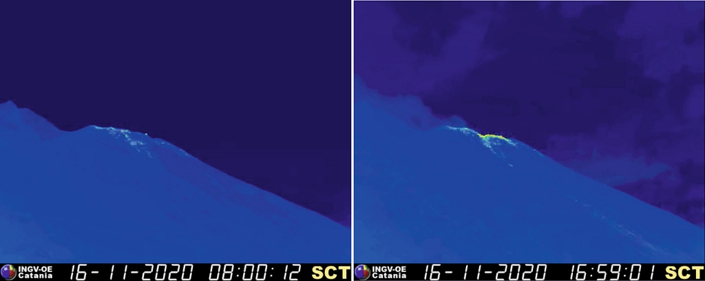 Figure 2 - Explosions Stromboli du 16 novembre 2020