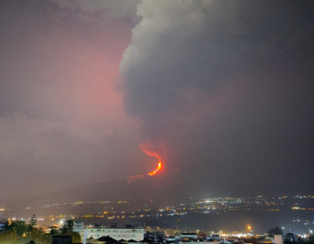 Éruption de l'Etna 1 décembre 2023